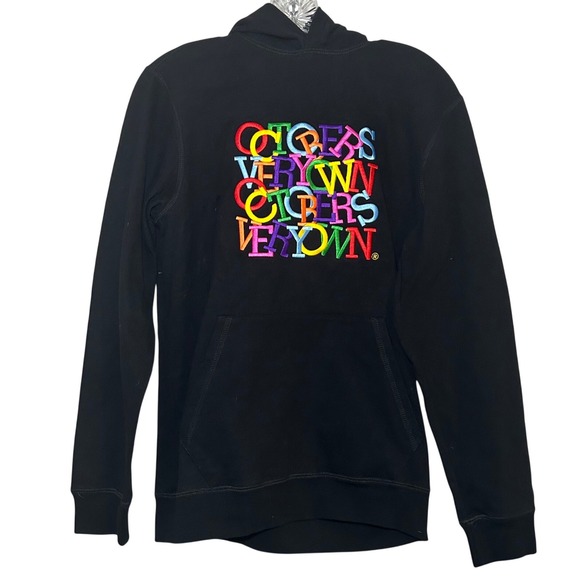 OVO Octobers Very Own Hoodie Black Multi Color Logo XS NEW casual streetwear